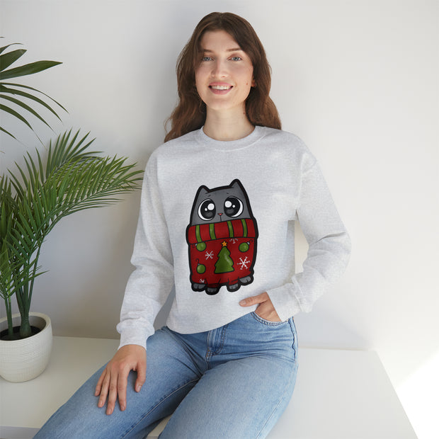 Christmas cat Unisex Heavy Blend™ Crewneck Sweatshirt
