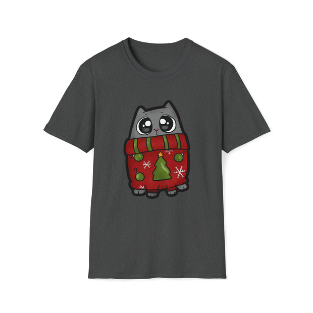 Christmas cat Unisex Softstyle T-Shirt