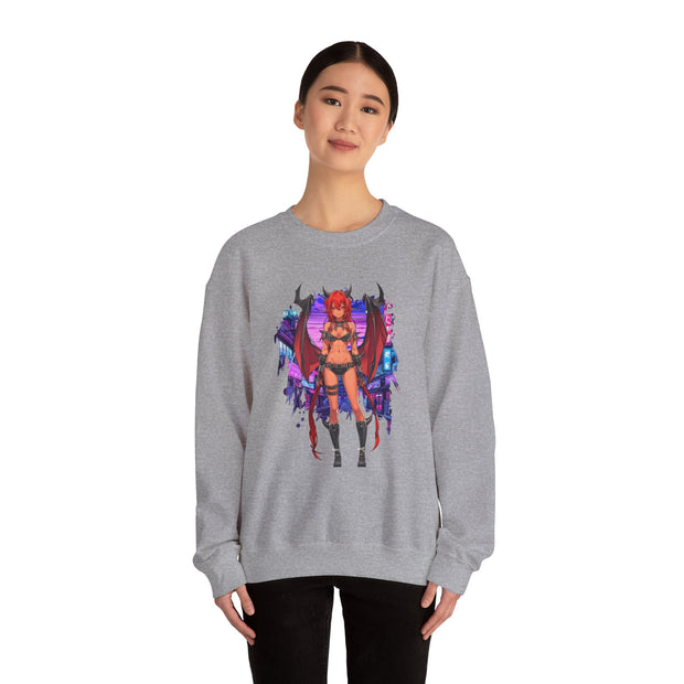 Anime Female Demon Unisex Heavy Blend™ Crewneck Sweatshirt