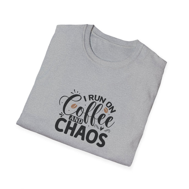 I Run on Coffee and Chaos Unisex Softstyle T-Shirt