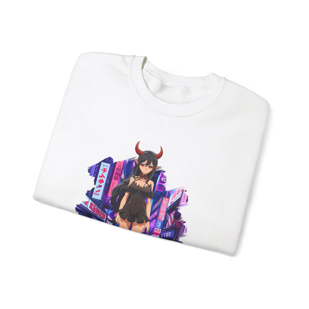 Anime Female Demon Unisex Heavy Blend™ Crewneck Sweatshirt
