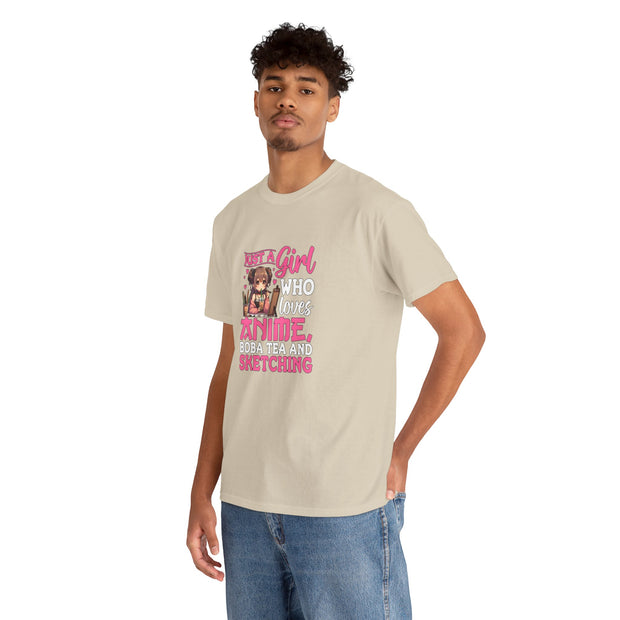 Anime, Boba, Sketching Unisex Heavy Cotton Tee