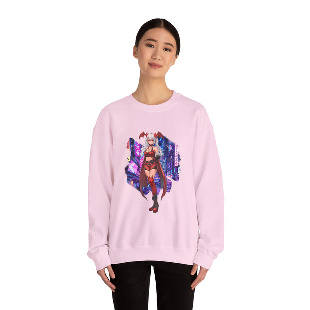 Anime Female Demon Unisex Heavy Blend™ Crewneck Sweatshirt