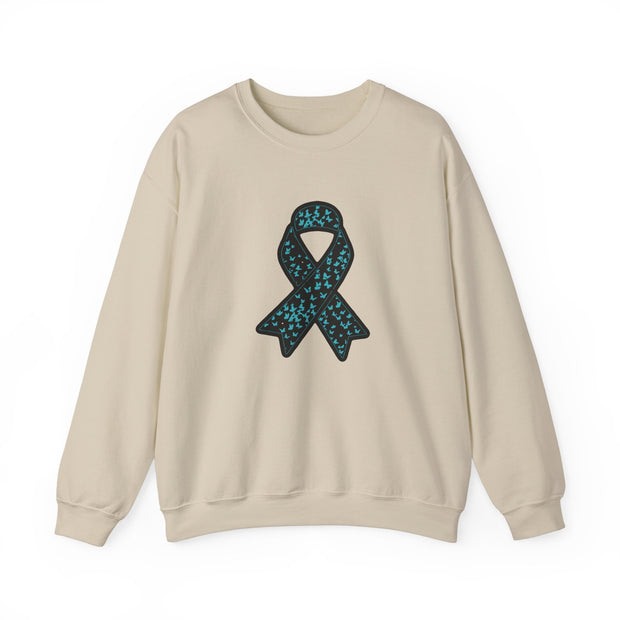 Ovarian Cancer Ribbon Unisex Heavy Blend™ Crewneck Sweatshirt