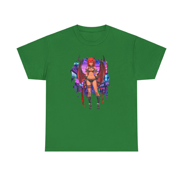 Anime Female Demon Unisex Heavy Cotton Tee