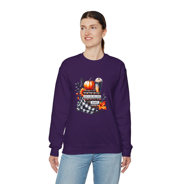 Just a Girl Who Loves Books Unisex Heavy Blend™ Crewneck Sweatshirt