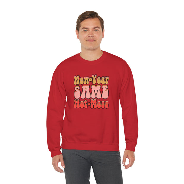 Same Hot Mess Unisex Heavy Blend™ Crewneck Sweatshirt