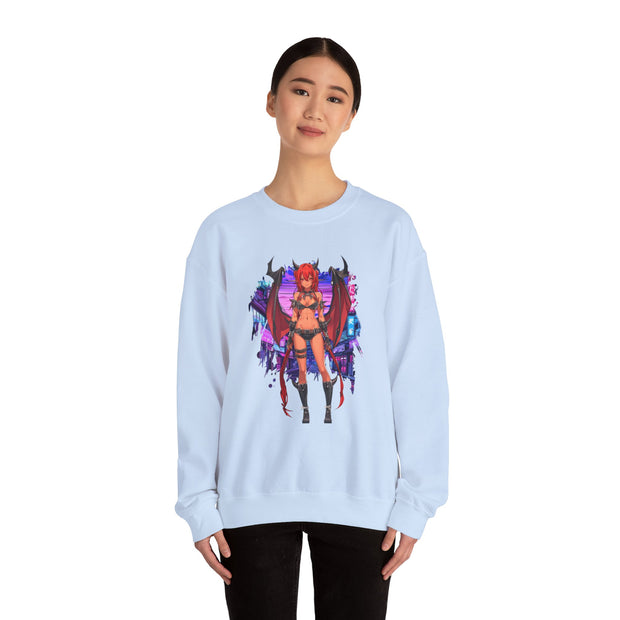 Anime Female Demon Unisex Heavy Blend™ Crewneck Sweatshirt