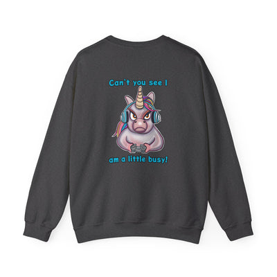 Busy Gaming Unicorn Unisex Heavy Blend™ Crewneck Sweatshirt