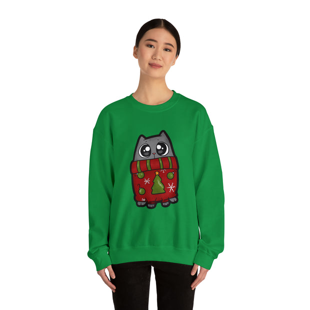 Christmas cat Unisex Heavy Blend™ Crewneck Sweatshirt