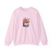 Tea Cup Flowers & Birds Unisex Heavy Blend™ Crewneck Sweatshirt