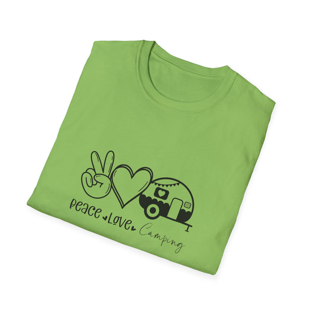 Peace Love Camping Unisex Softstyle T-Shirt