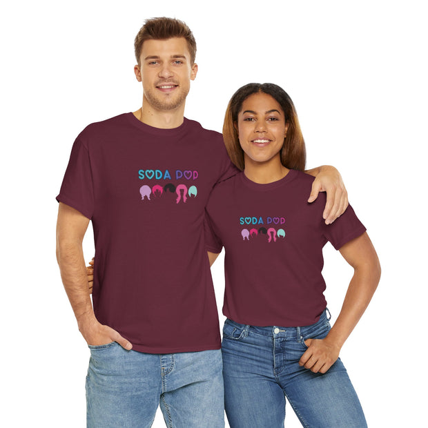 Colorful Soda Pop Unisex Heavy Cotton Tee | Fun Graphic Tee for All Occasions, Festival Apparel, Casual Wear, Gift Ideas, Summer Style