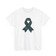 Ovarian Cancer Ribbon Unisex Heavy Cotton Tee