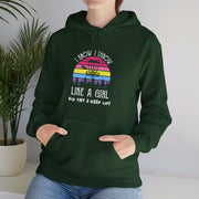 I Know I Throw Like A Girl Unisex Heavy Blend™ Hooded Sweatshirt
