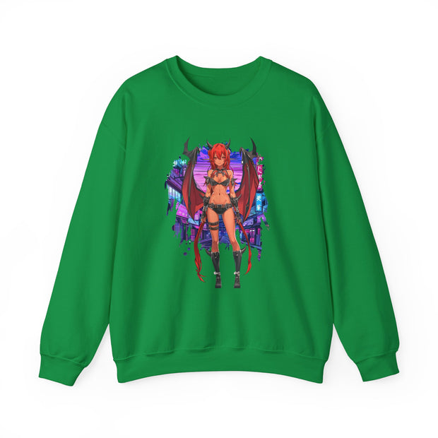 Anime Female Demon Unisex Heavy Blend™ Crewneck Sweatshirt