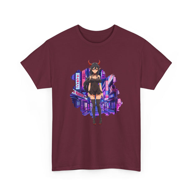 Anime Female Demon Unisex Heavy Cotton Tee