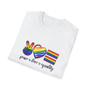 Peace Love and Equality Unisex Softstyle T-Shirt