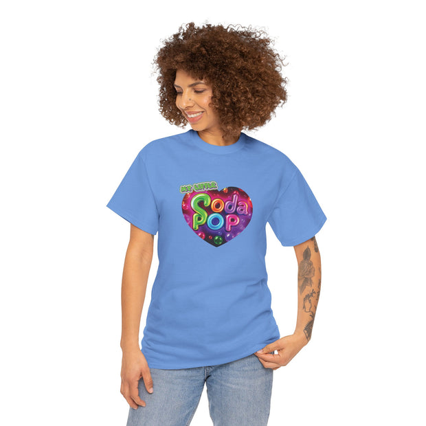 Soda Pop Heart Tee - Vintage Unisex Cotton T-Shirt, Casual Wear, Retro Graphic Tee, Gift for Soda Lovers, Summer Fashion