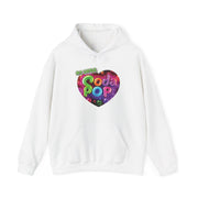 Soda Pop Heart Hoodie - Retro Unisex Sweatshirt for Fun Gatherings, Cozy Nights, Music Festivals, Unique Gifts & Casual Wear