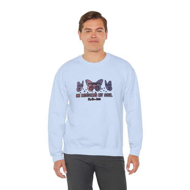 He Restores Faith Unisex Heavy Blend™ Crewneck Sweatshirt