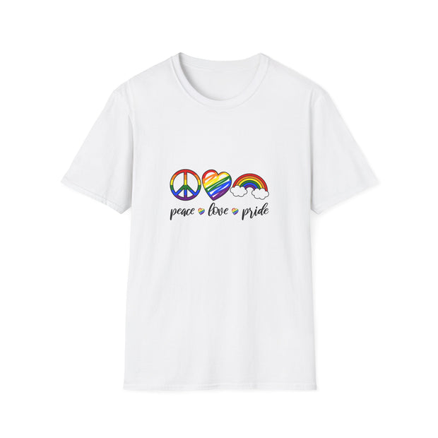 Peace Love and Pride Unisex Softstyle T-Shirt