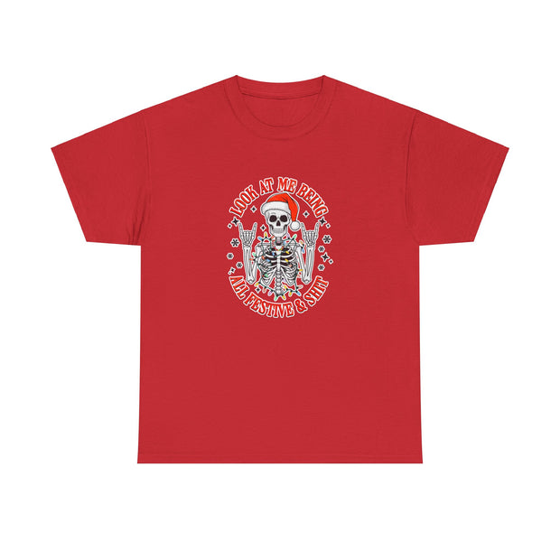Festive Skeleton Unisex Heavy Cotton Tee