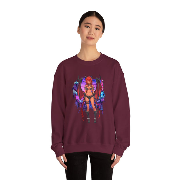 Anime Female Demon Unisex Heavy Blend™ Crewneck Sweatshirt