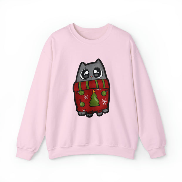 Christmas cat Unisex Heavy Blend™ Crewneck Sweatshirt