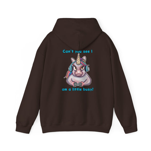 Busy Gaming Unicorn Unisex Heavy Blend™ Hooded Sweatshirt