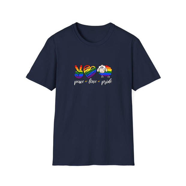 Peace Love and Pride Unisex Softstyle T-Shirt