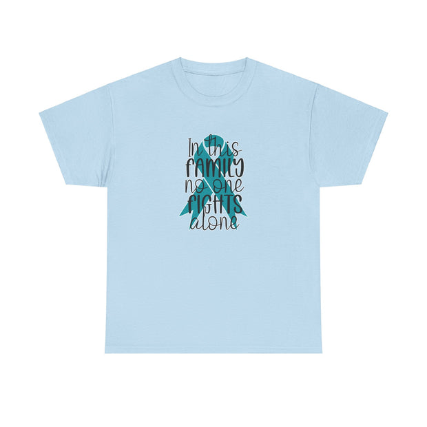 Family Support Ovarian Cancer Unisex Heavy Cotton Tee