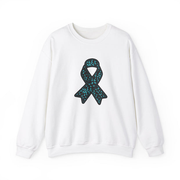Ovarian Cancer Ribbon Unisex Heavy Blend™ Crewneck Sweatshirt