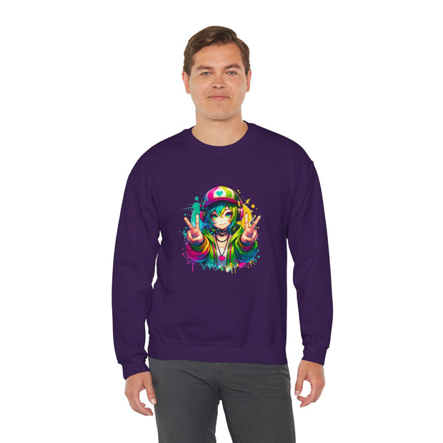 Graffiti Anime Girls Unisex Heavy Blend™ Crewneck Sweatshirt