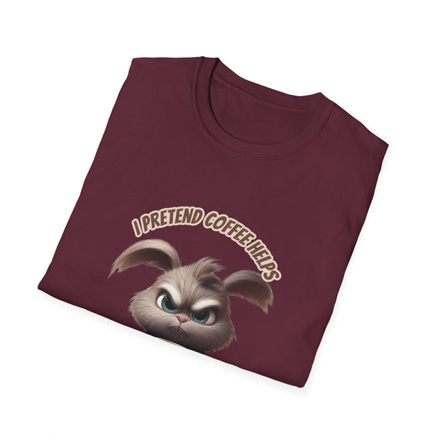 I Pretend that Coffee Helps Unisex Softstyle T-Shirt