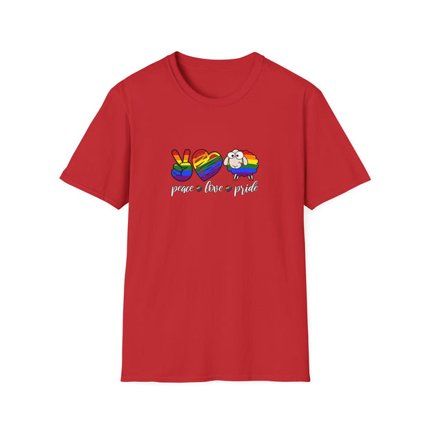 Peace Love and Pride Unisex Softstyle T-Shirt