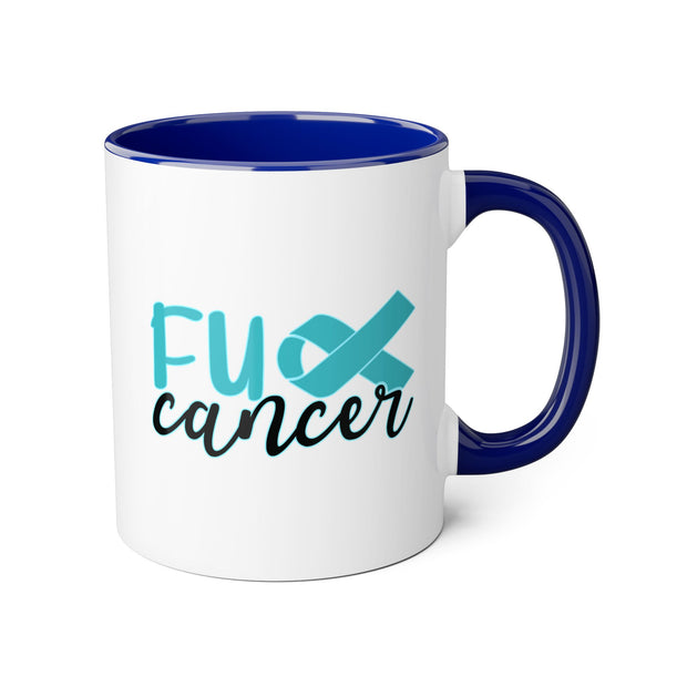 Fuck Cancer Accent Mugs, 11oz