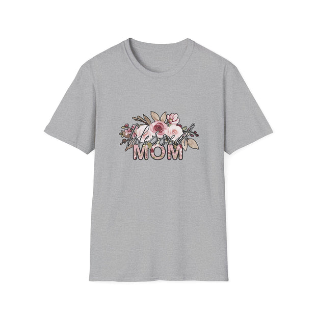 Mom Flowers Unisex Softstyle T-Shirt