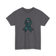 Ovarian Cancer Ribbon Unisex Heavy Cotton Tee