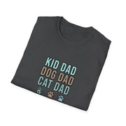 Kid, Dog, Cat Dad Unisex Softstyle T-Shirt