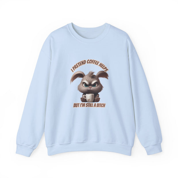 I Pretend that Coffee Helps Unisex Heavy Blend™ Crewneck Sweatshirt