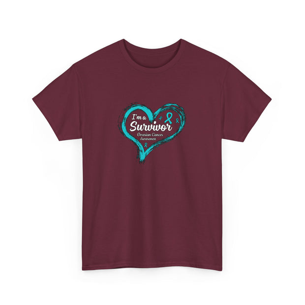 Ovarian Cancer Survivor Unisex Heavy Cotton Tee