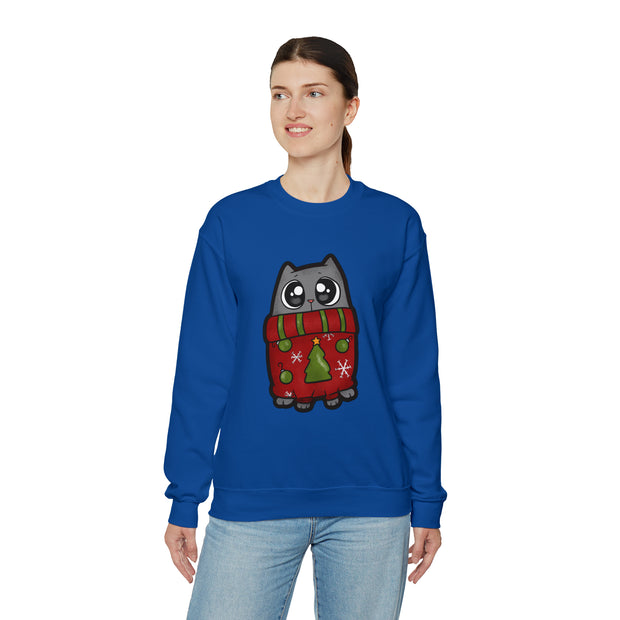 Christmas cat Unisex Heavy Blend™ Crewneck Sweatshirt