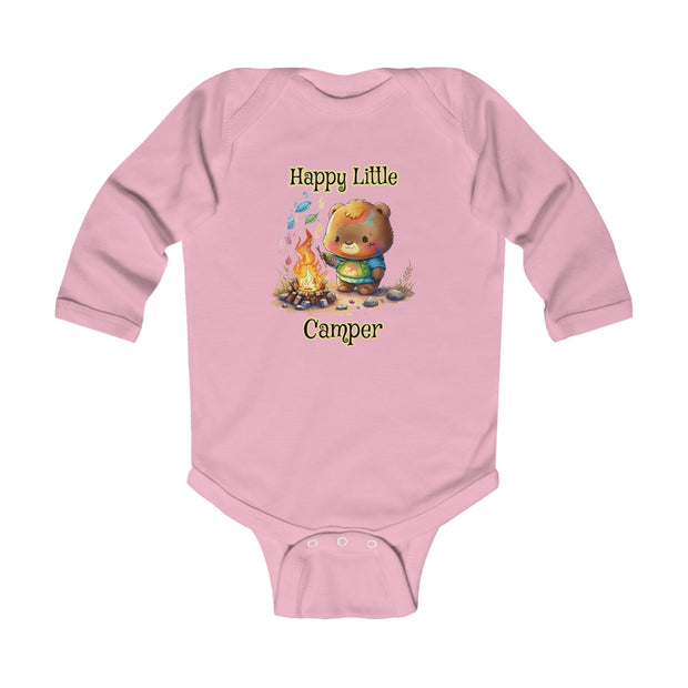 Bear Happy Little Camper Infant Long Sleeve Bodysuit