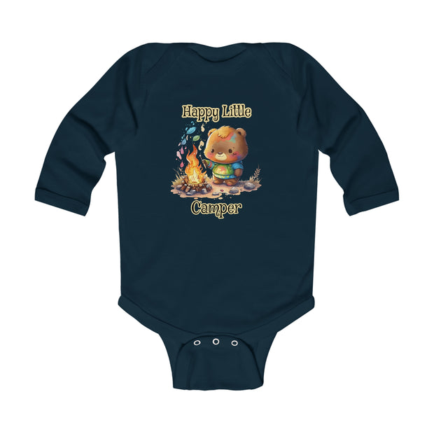 Bear Happy Little Camper Infant Long Sleeve Bodysuit