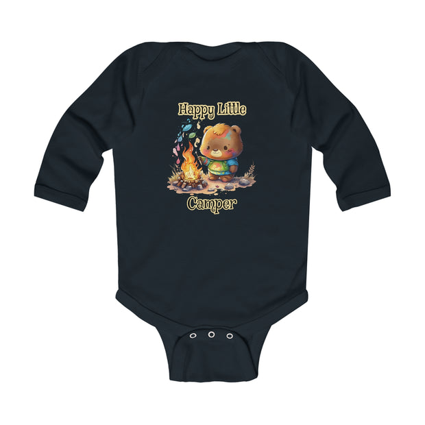Bear Happy Little Camper Infant Long Sleeve Bodysuit