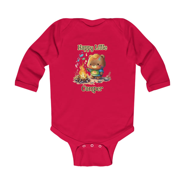 Bear Happy Little Camper Infant Long Sleeve Bodysuit