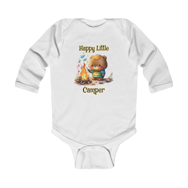 Bear Happy Little Camper Infant Long Sleeve Bodysuit