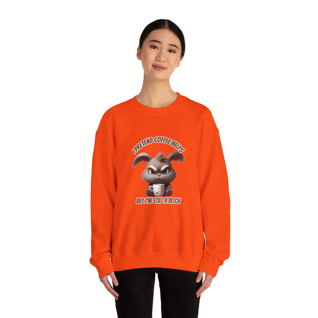 I Pretend that Coffee Helps Unisex Heavy Blend™ Crewneck Sweatshirt