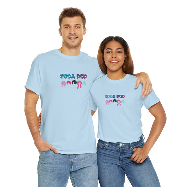 Colorful Soda Pop Unisex Heavy Cotton Tee | Fun Graphic Tee for All Occasions, Festival Apparel, Casual Wear, Gift Ideas, Summer Style